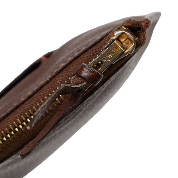 エルメス ドゴン付属 ポーチ コインケース ブラウン レザー レディース HERMES 【中古】