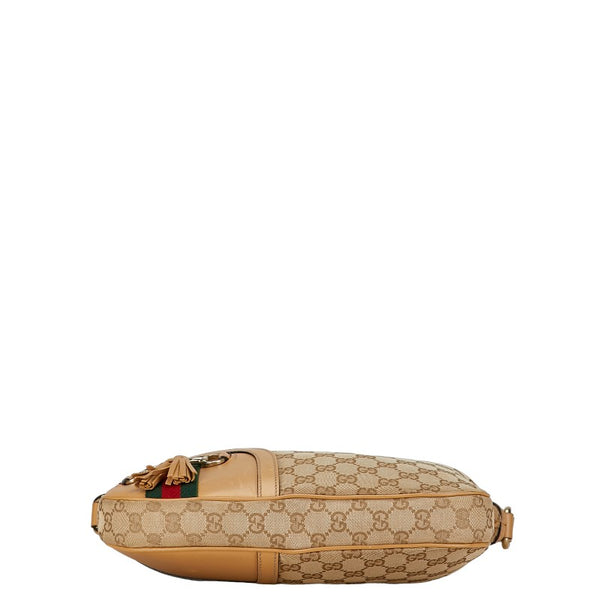 グッチ GGキャンバス ホースビット タッセル 斜め掛け ショルダーバッグ 232967 ベージュ キャンバス レザー レディース GUCCI 【中古】