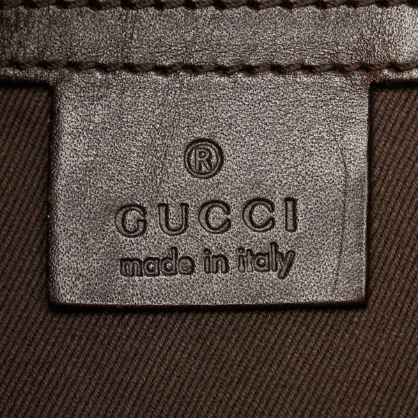 グッチ GGキャンバス 編み込み ハンドル ショルダーバッグ トートバッグ 109141 ブラウン キャンバス レザー レディース GUCCI 【中古】