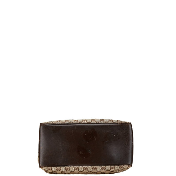 グッチ GGキャンバス 編み込み ハンドル ショルダーバッグ トートバッグ 109141 ブラウン キャンバス レザー レディース GUCCI 【中古】