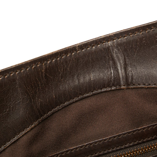 グッチ GGキャンバス 編み込み ハンドル ショルダーバッグ トートバッグ 109141 ブラウン キャンバス レザー レディース GUCCI 【中古】