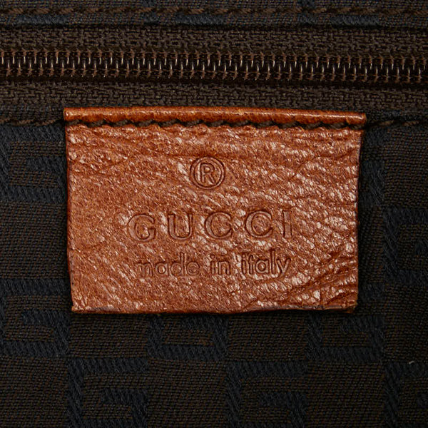 グッチ ロゴ 斜め掛け ショルダーバッグ 113013 ブラウン レザー メンズ GUCCI 【中古】