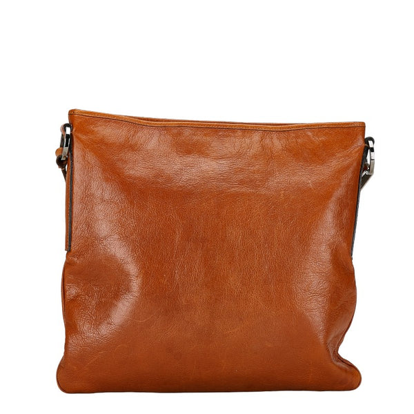 グッチ ロゴ 斜め掛け ショルダーバッグ 113013 ブラウン レザー メンズ GUCCI 【中古】