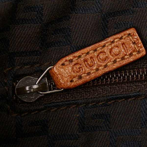 グッチ ロゴ 斜め掛け ショルダーバッグ 113013 ブラウン レザー メンズ GUCCI 【中古】