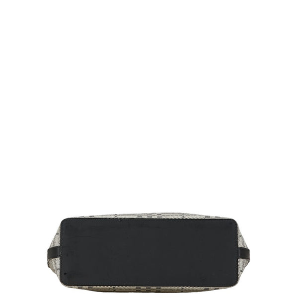 バーバリー ロンドン ハンドバッグ トートバッグ グレー ブラック キャンバス レザー レディース BURBERRY 【中古】
