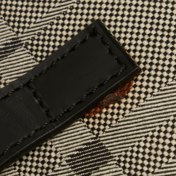 バーバリー ロンドン ハンドバッグ トートバッグ グレー ブラック キャンバス レザー レディース BURBERRY 【中古】