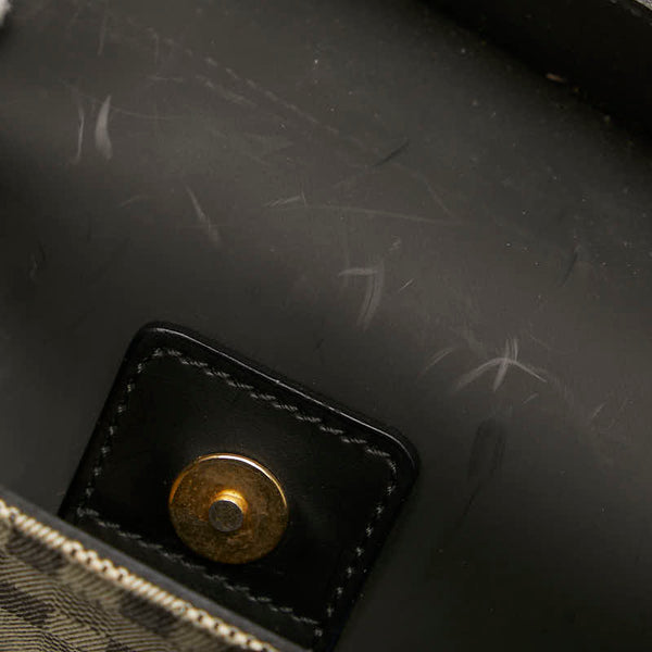 バーバリー ロンドン ハンドバッグ トートバッグ グレー ブラック キャンバス レザー レディース BURBERRY 【中古】