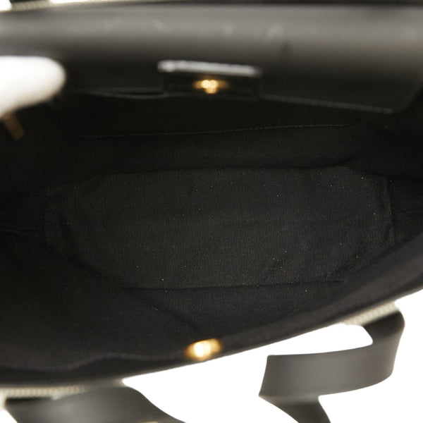 バーバリー ロンドン ハンドバッグ トートバッグ グレー ブラック キャンバス レザー レディース BURBERRY 【中古】