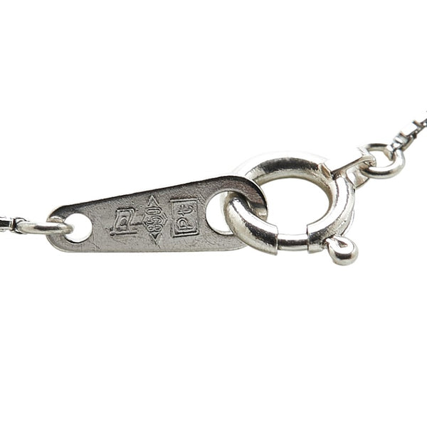 Pt900 プラチナ Pt850 プラチナ ダイヤ0.50ct クロス 十字架 モチーフ ペンダントネックレス レディース 【中古】