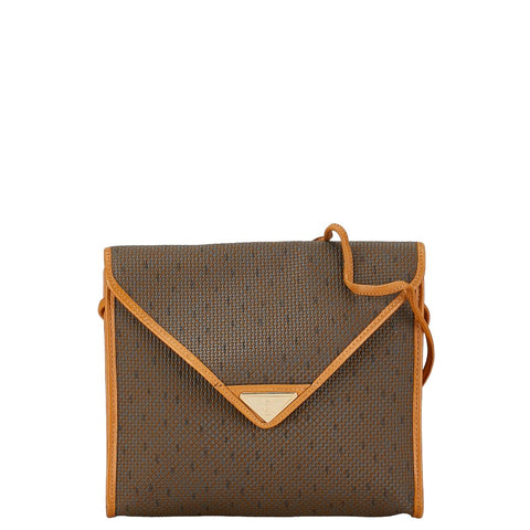 サンローラン 斜め掛け ショルダーバッグ ブラウン キャンバス レザー レディース SAINT LAURENT 【中古】