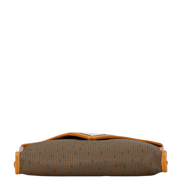 サンローラン 斜め掛け ショルダーバッグ ブラウン キャンバス レザー レディース SAINT LAURENT 【中古】