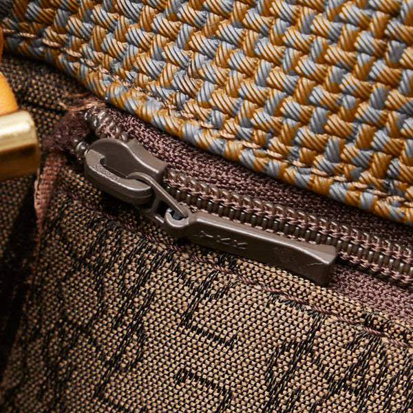 サンローラン 斜め掛け ショルダーバッグ ブラウン キャンバス レザー レディース SAINT LAURENT 【中古】