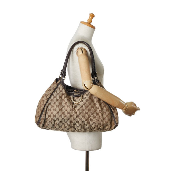 グッチ GGキャンバス アビー ハンドバッグ トートバッグ 189835 ベージュ ゴールド キャンバス レザー レディース GUCCI 【中古】