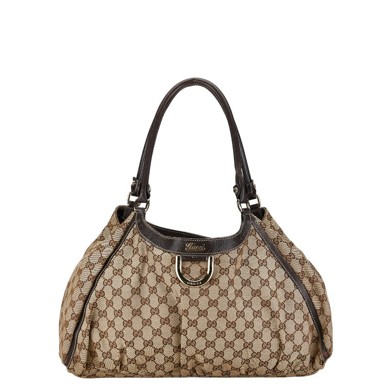 グッチ GGキャンバス アビー ハンドバッグ トートバッグ 189835 ベージュ ゴールド キャンバス レザー レディース GUCCI 【中古】