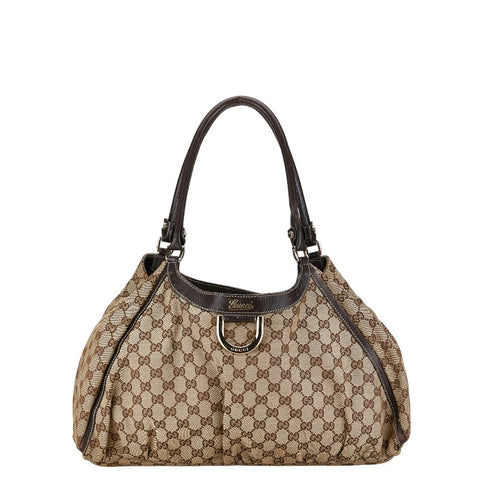 グッチ GGキャンバス アビー ハンドバッグ トートバッグ 189835 ベージュ ゴールド キャンバス レザー レディース GUCCI 【中古】