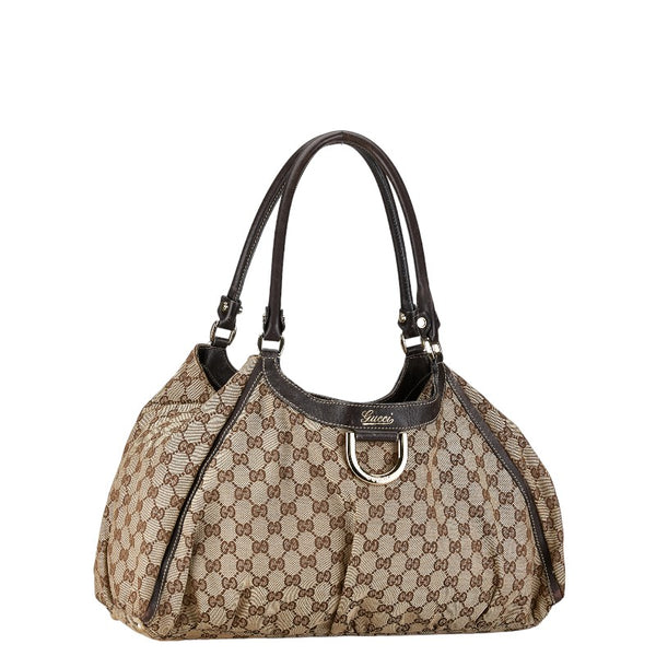 グッチ GGキャンバス アビー ハンドバッグ トートバッグ 189835 ベージュ ゴールド キャンバス レザー レディース GUCCI 【中古】