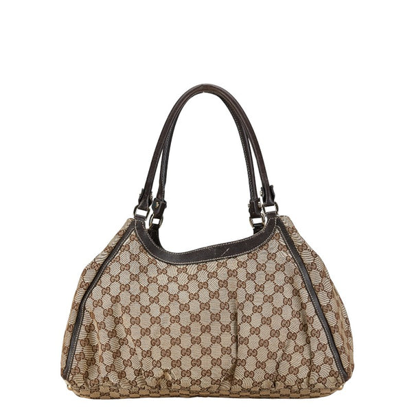 グッチ GGキャンバス アビー ハンドバッグ トートバッグ 189835 ベージュ ゴールド キャンバス レザー レディース GUCCI 【中古】