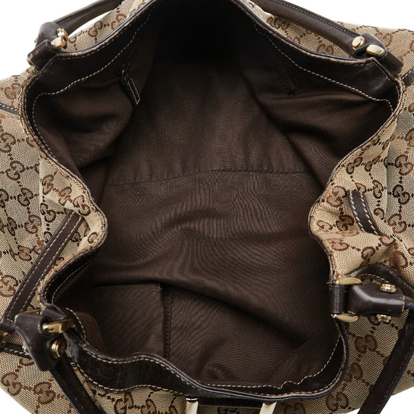 グッチ GGキャンバス アビー ハンドバッグ トートバッグ 189835 ベージュ ゴールド キャンバス レザー レディース GUCCI 【中古】