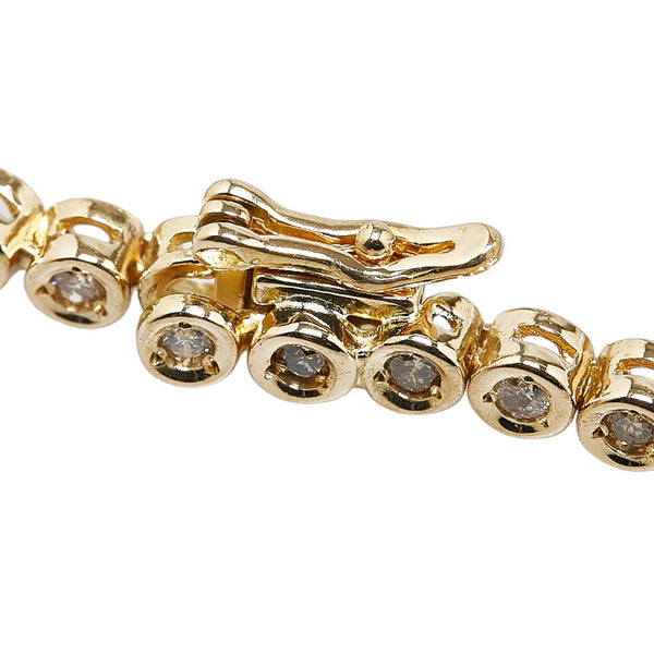 K18YG イエローゴールド ダイヤ1.04ct テニス ブレスレット レディース 【中古】