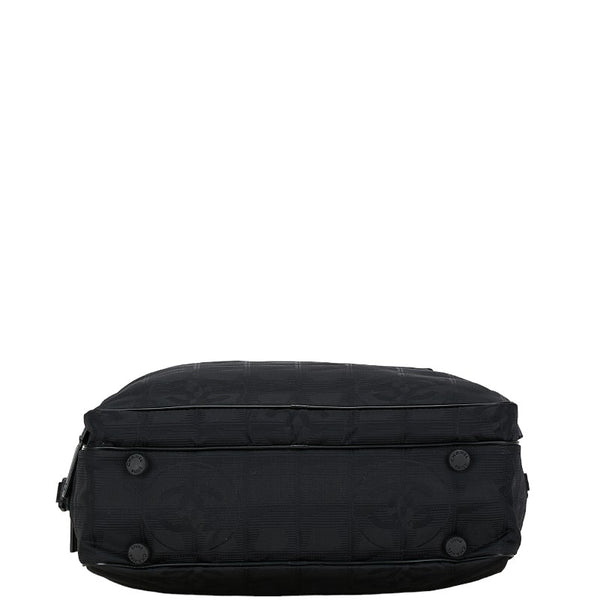 シャネル ニュートラベルライン トートバッグ ハンドバッグ ブラック キャンバス レザー レディース CHANEL 【中古】