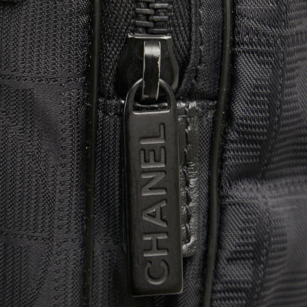 シャネル ニュートラベルライン トートバッグ ハンドバッグ ブラック キャンバス レザー レディース CHANEL 【中古】