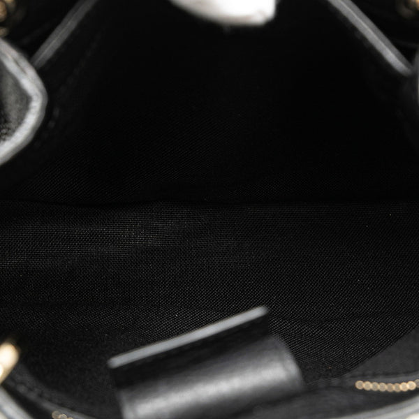 グッチ バンブー ショッパー スモール ハンドバッグ 336032 ブラック レザー レディース GUCCI 【中古】