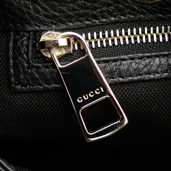 グッチ バンブー ショッパー スモール ハンドバッグ 336032 ブラック レザー レディース GUCCI 【中古】