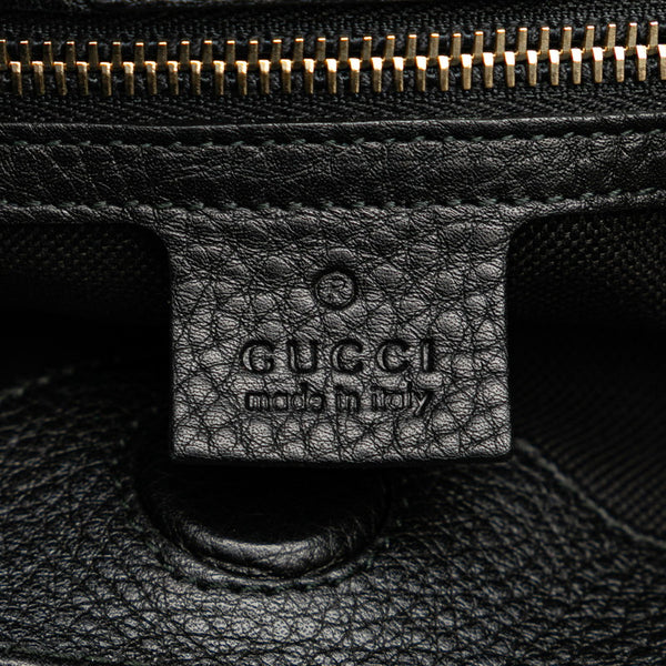 グッチ バンブー ショッパー スモール ハンドバッグ 336032 ブラック レザー レディース GUCCI 【中古】