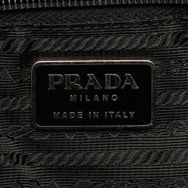 プラダ パンチング ハンドバッグ ミニボストンバッグ ブラック レザー レディース PRADA 【中古】