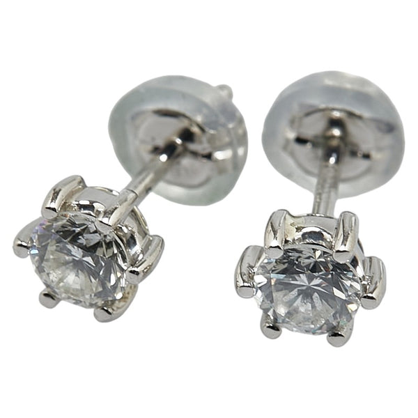 Pt900 プラチナ ダイヤ0.626ct スタッドピアス レディース 【中古】