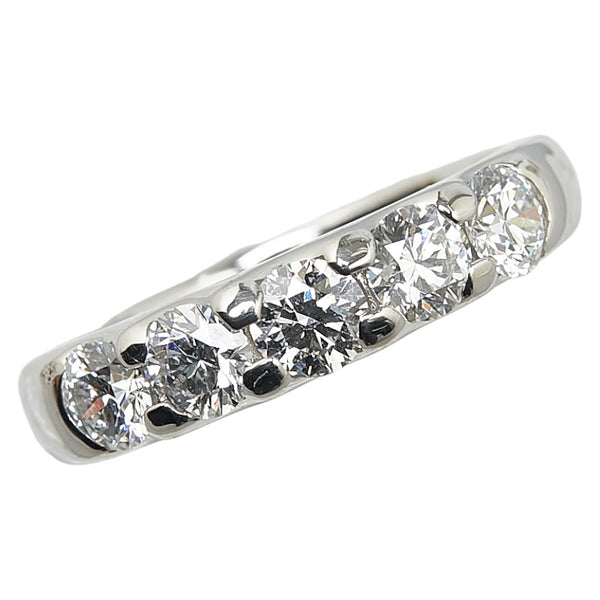Pt950 プラチナ ダイヤ1.068ct 一文字 リング 指輪 レディース 10.5号 【中古】