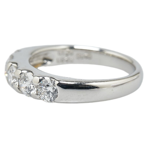 Pt950 プラチナ ダイヤ1.068ct 一文字 リング 指輪 レディース 10.5号 【中古】