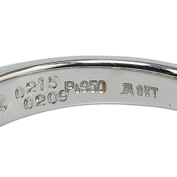Pt950 プラチナ ダイヤ1.068ct 一文字 リング 指輪 レディース 10.5号 【中古】