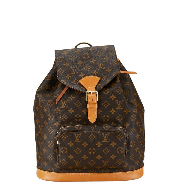 ルイ ヴィトン モノグラム モンスリGM リュック バックパック M51135 ブラウン PVC レザー レディース LOUIS VUITTON 【中古】