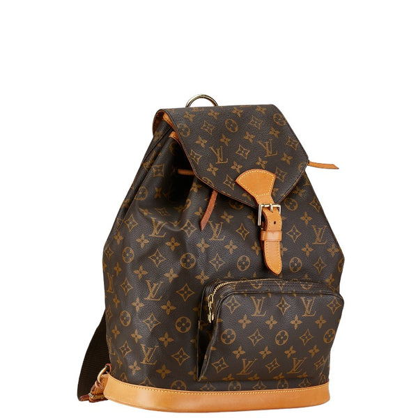 ルイ ヴィトン モノグラム モンスリGM リュック バックパック M51135 ブラウン PVC レザー レディース LOUIS VUITTON 【中古】