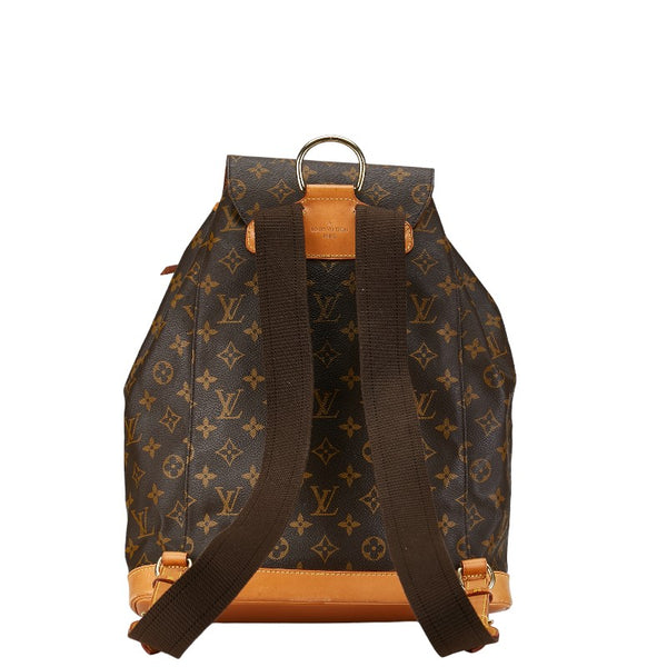 ルイ ヴィトン モノグラム モンスリGM リュック バックパック M51135 ブラウン PVC レザー レディース LOUIS VUITTON 【中古】