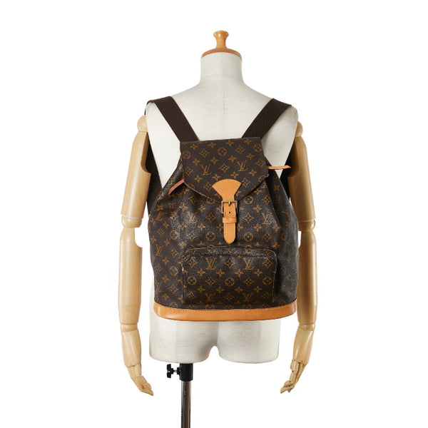 ルイ ヴィトン モノグラム モンスリGM リュック バックパック M51135 ブラウン PVC レザー レディース LOUIS VUITTON 【中古】