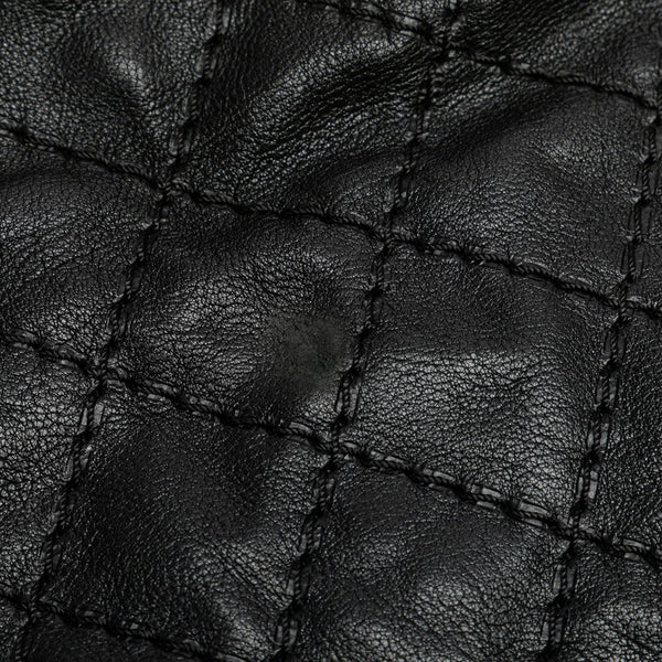 シャネル マトラッセ ココマーク シルバ金具 チェーン ショルダーバッグ ブラック ラムスキン レディース CHANEL 【中古】