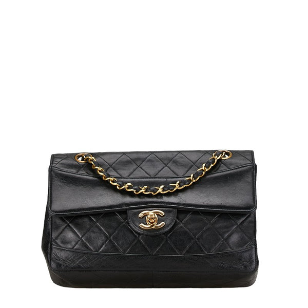 シャネル マトラッセ23 ココマーク シングルフラップ チェーン ショルダーバッグ ブラック ラムスキン レディース CHANEL 【中古】