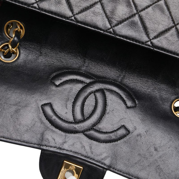 シャネル マトラッセ23 ココマーク シングルフラップ チェーン ショルダーバッグ ブラック ラムスキン レディース CHANEL 【中古】