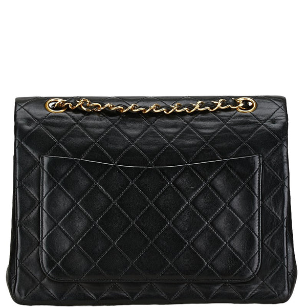 シャネル マトラッセ25 ココマーク ダブルフラップ チェーン ショルダーバッグ ブラック ラムスキン レディース CHANEL 【中古】