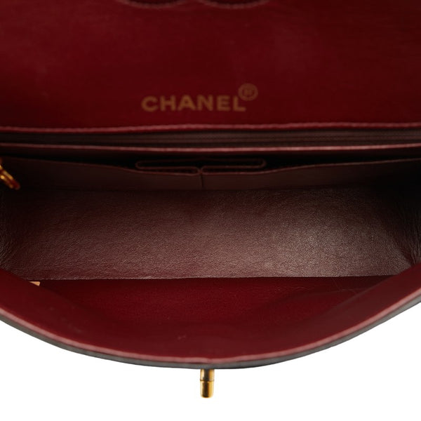シャネル マトラッセ25 ココマーク ダブルフラップ チェーン ショルダーバッグ ブラック ラムスキン レディース CHANEL 【中古】