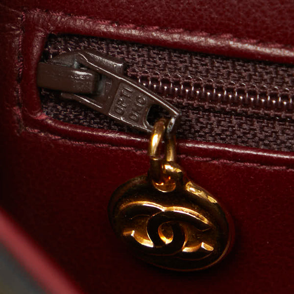 シャネル マトラッセ25 ココマーク ダブルフラップ チェーン ショルダーバッグ ブラック ラムスキン レディース CHANEL 【中古】
