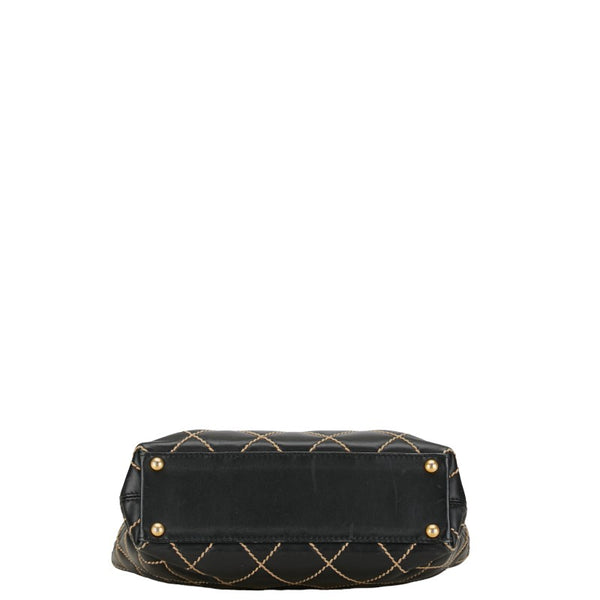 シャネル マトラッセ ワイルドステッチ ココマーク ハンドバッグ トートバッグ ブラック ラムスキン レディース CHANEL 【中古】