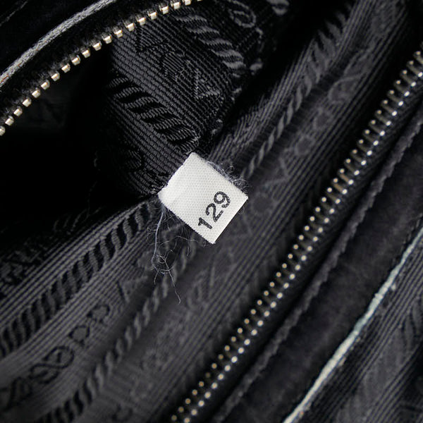 プラダ 三角ロゴプレート トートバッグ ショルダーバッグ ブラック ナイロン レザー レディース PRADA 【中古】