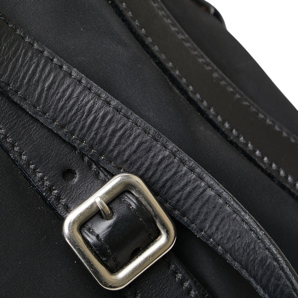 プラダ 三角ロゴプレート トートバッグ ショルダーバッグ ブラック ナイロン レザー レディース PRADA 【中古】