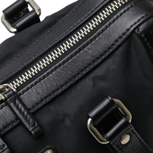 プラダ 三角ロゴプレート トートバッグ ショルダーバッグ ブラック ナイロン レザー レディース PRADA 【中古】