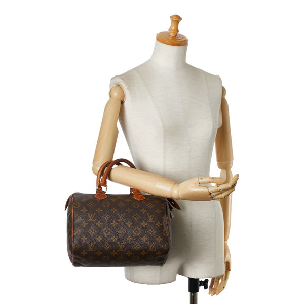 ルイ ヴィトン モノグラム スピーディ25 ハンドバッグ ミニボストンバッグ M41528 ブラウン PVC レザー レディース LOUIS VUITTON 【中古】