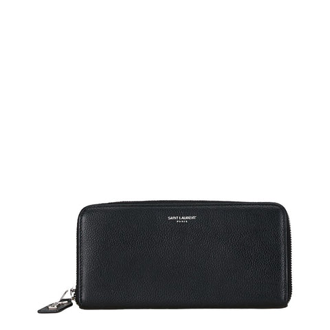 サンローラン フルジップウォレット 長財布 ブラック レザー レディース SAINT LAURENT 【中古】