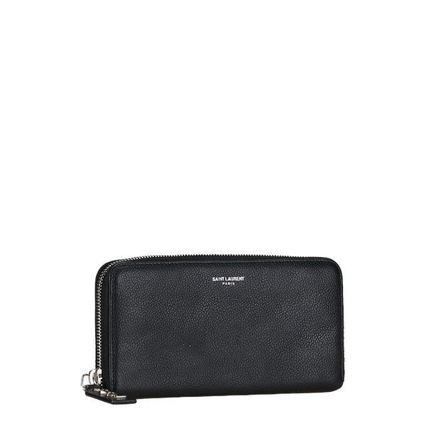 サンローラン フルジップウォレット 長財布 ブラック レザー レディース SAINT LAURENT 【中古】